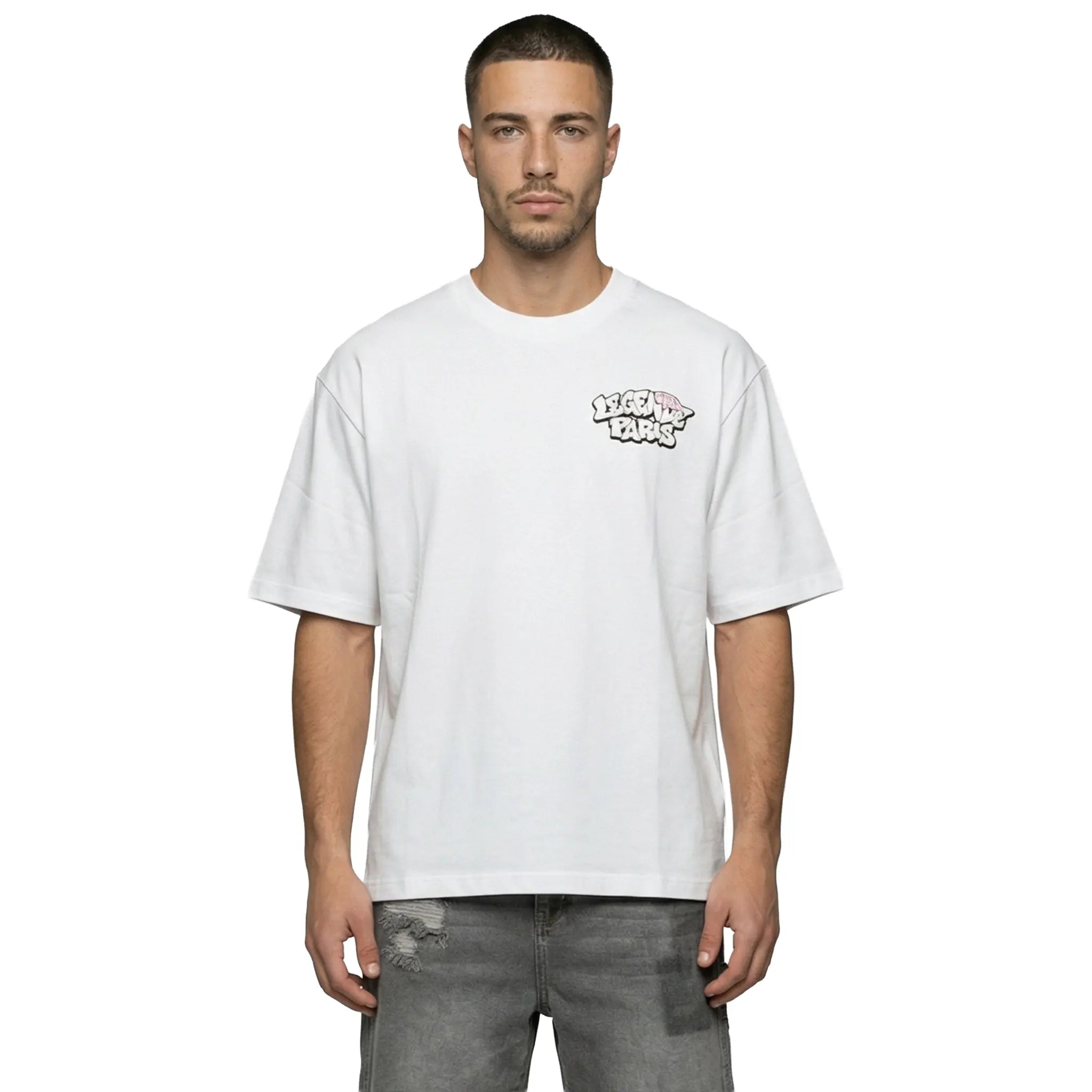 Front View of Légende Paris Cold World White T-Shirt